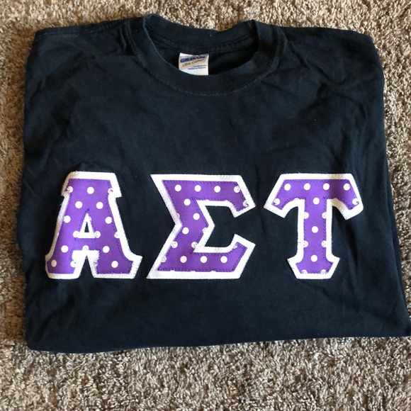 Tops - Alpha Sigma Tau Long Sleeve Embroidered Tee